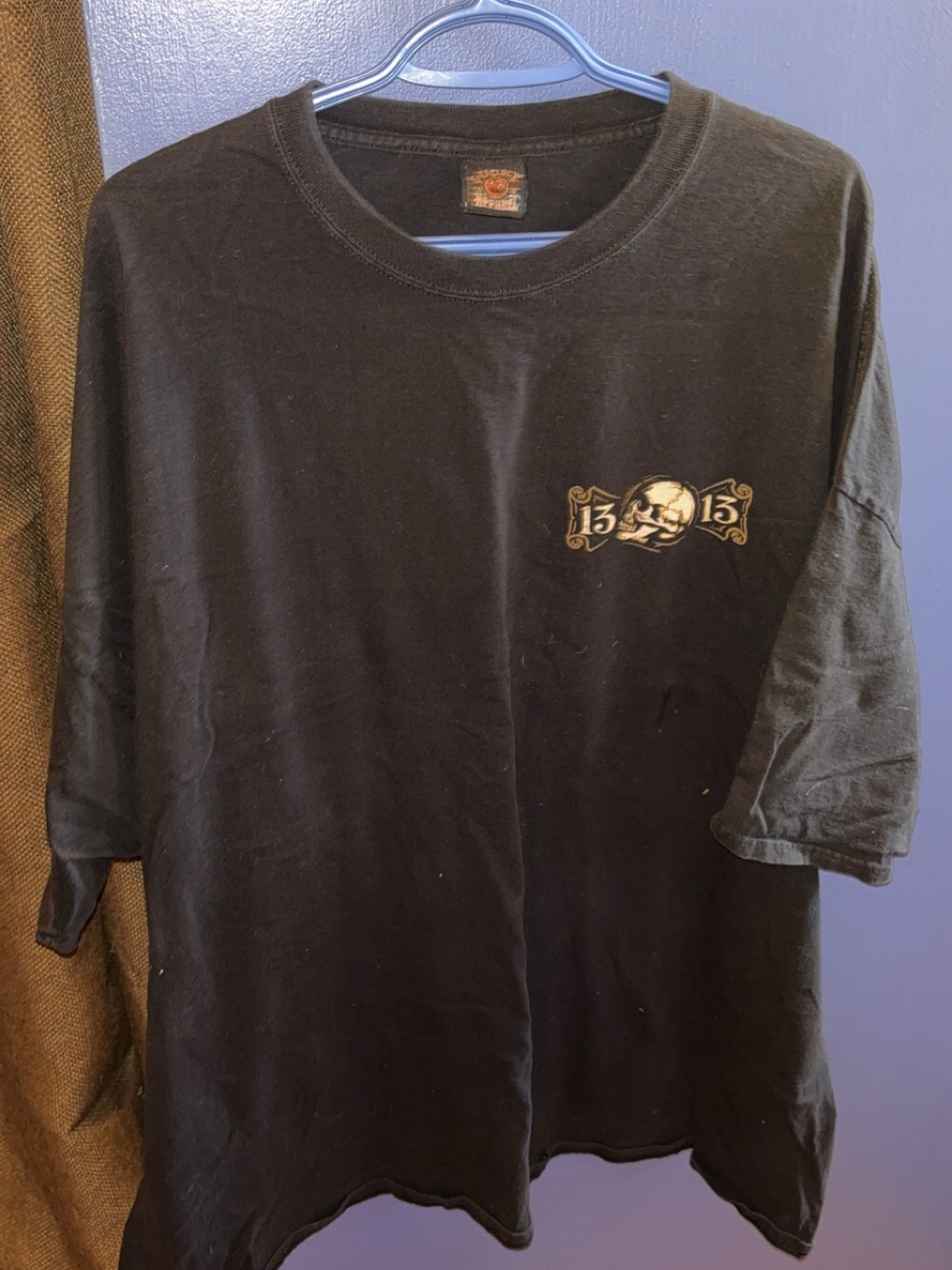 Lucky Brand Black Short Sleeve Crewneck Tee with Skull Graphic